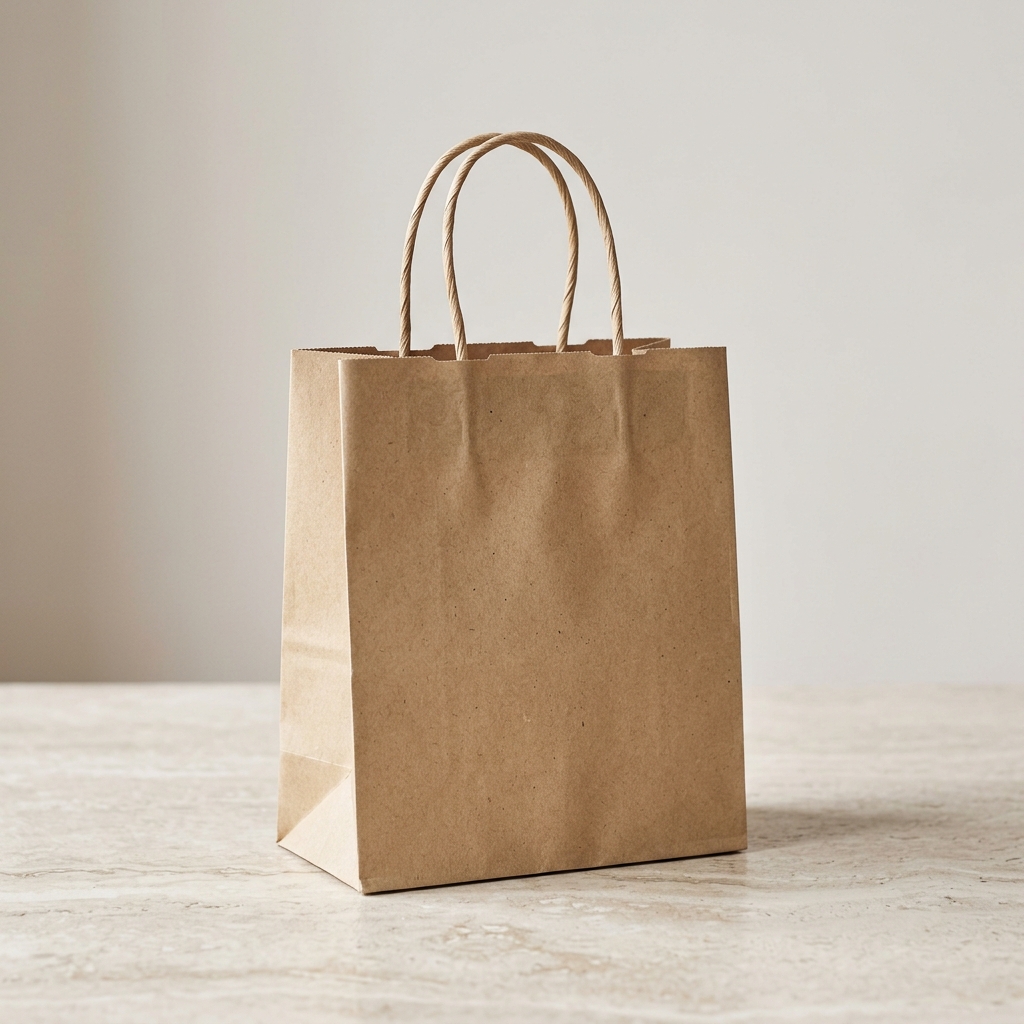 Recycled Kraft Paper Bag with Twist Handle